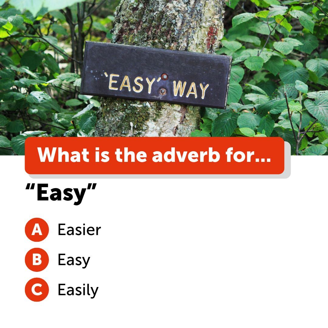 What is the adverb of manner for 'Easy'? Diteci quale pensate sia la scelta giusta nei commenti!

A. Easier
B. Easy
C. Easily

#englishvocabulary #englishwords #englishlearningtips #inglesonline #learnenglish #easyenglish #imparainglese #linguainglese