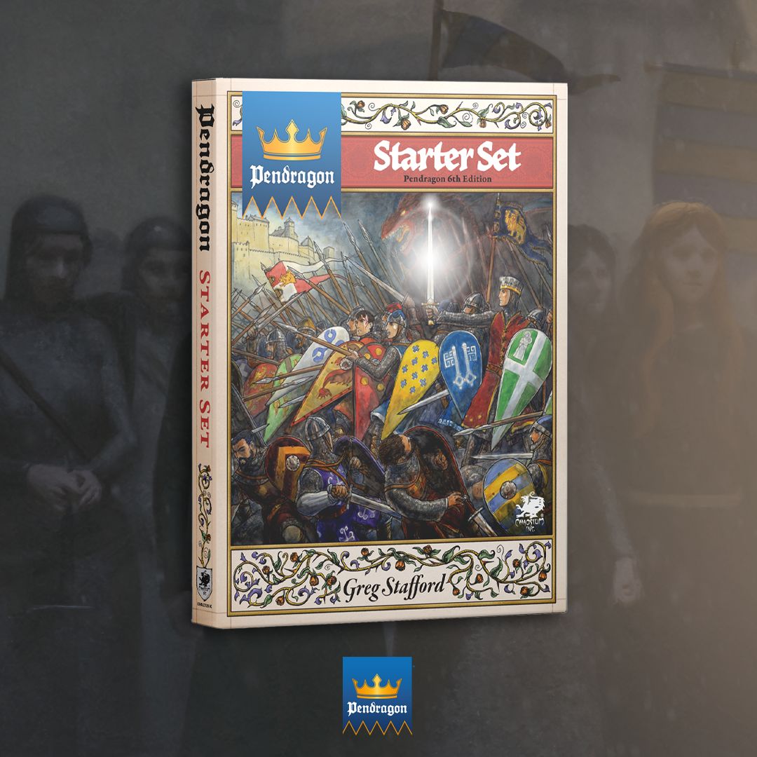 This is a game of Arthurian legends. The Pendragon Starter Set contains everything a fledgling Gamemaster requires to run a band of freshly-knighted characters through several adventures in the historic fantasy of King Arthur’s Britain. buff.ly/432gV8M