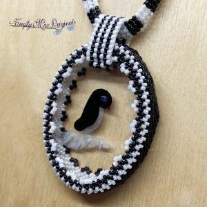 BLACK! BLACK!
Black and White Penguin Beadwoven Wearable Art Necklace with Center from Wildlife Plastics kraftymax.net/shop/black-whi…