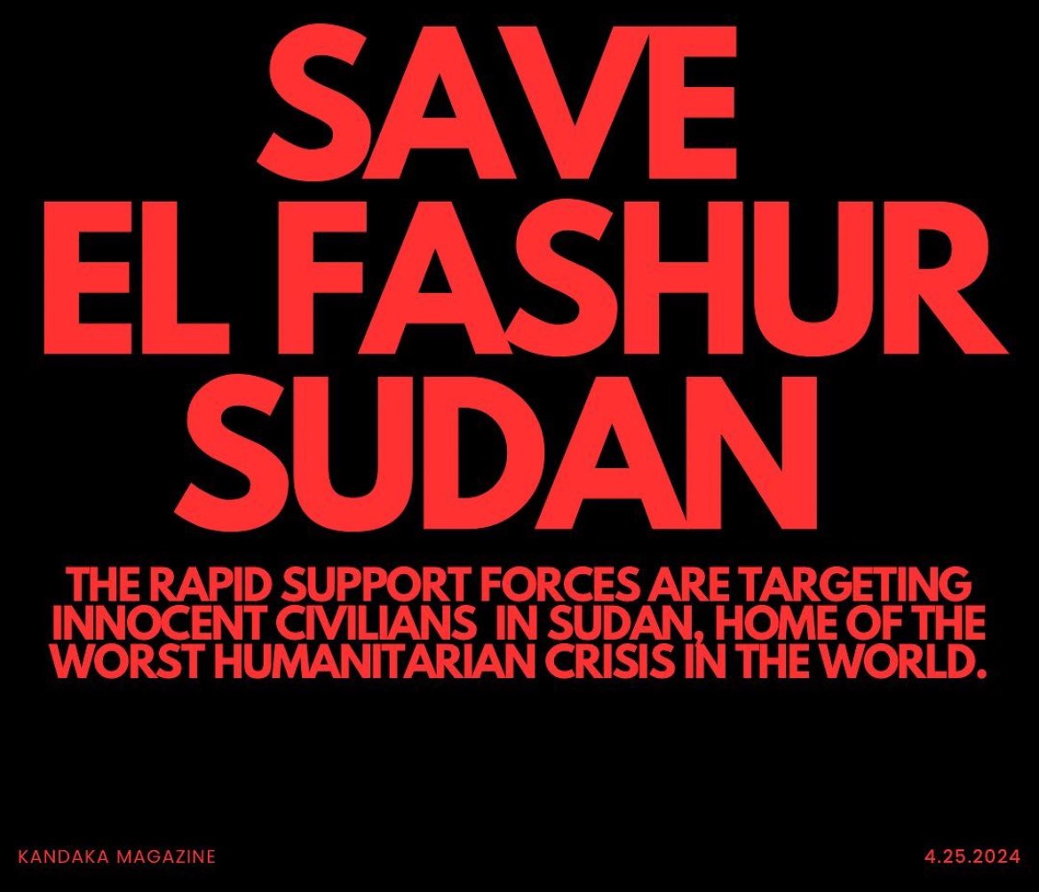 800,000 people trapped in a battlefield between two forces who committed a genocide in Darfur for 20 years and not a single news outlet, country or international organization IS DOING ANYTHING!!! 

WHEN DOES THE WORLD LEARN TO ACT BEFORE TRAGEDIES HAPPEN⁉️

#EyesOnDarfur…