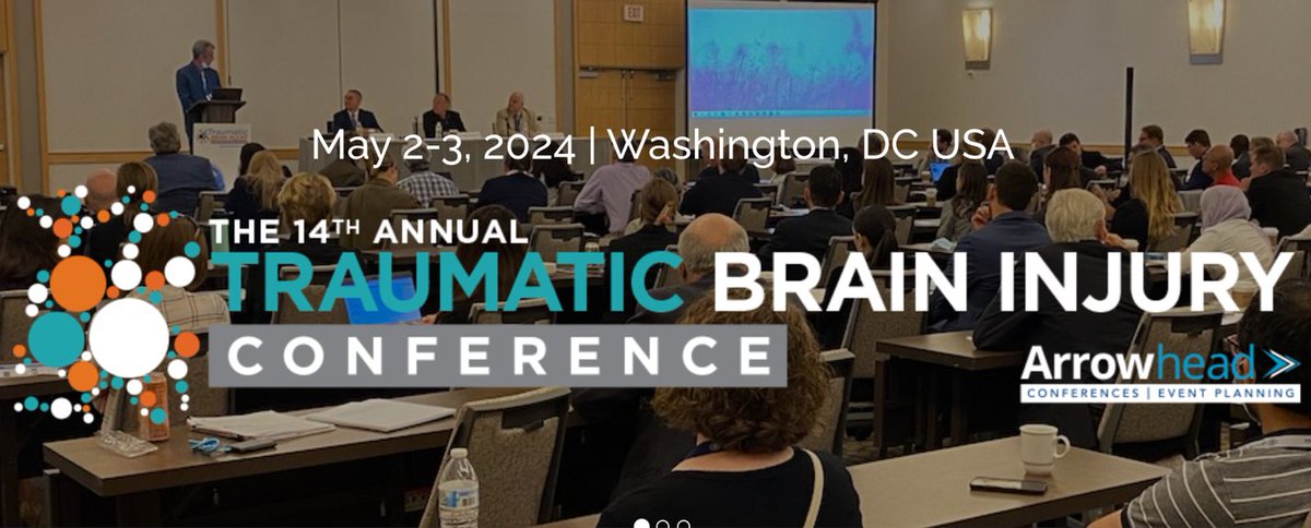 The 14th Annual Arrowhead #TBIConference will take place in Washington, DC on May 2-3, 2024. This conference unites researchers and clinicians from industry, academia, the military and government to present #TBI research. For more info or register: tbiconference.com