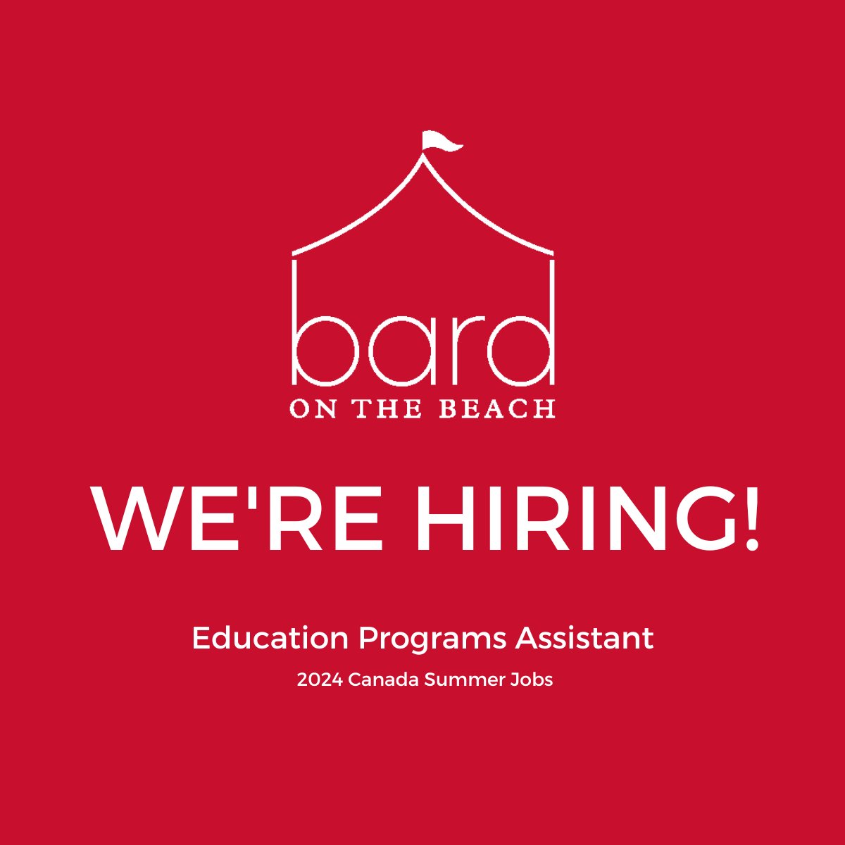 We're looking for an Education Programs Assistant to join our Bard Education team this summer! 🎭 Read a full description of this role on our website: bardonthebeach.org/current-opport…