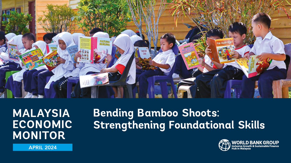 🆕 Report “Bending Bamboo Shoots: Strengthening Foundational Skills” identifies 4 steps to improve learning outcomes in #Malaysia: High-quality preschool #education Access to quality #ECD for all Student & teacher performances Teacher training ℹ️ wrld.bg/Tqpa50RpokI