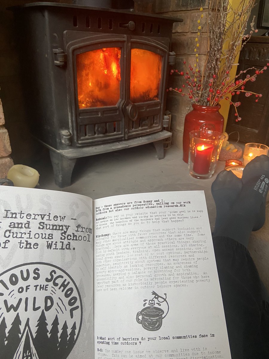 Blooming freezing, fire lit and a bit of post op reading! Great interview @ElvyCurious & loving Issue #1 Ruderal #outdooredchat