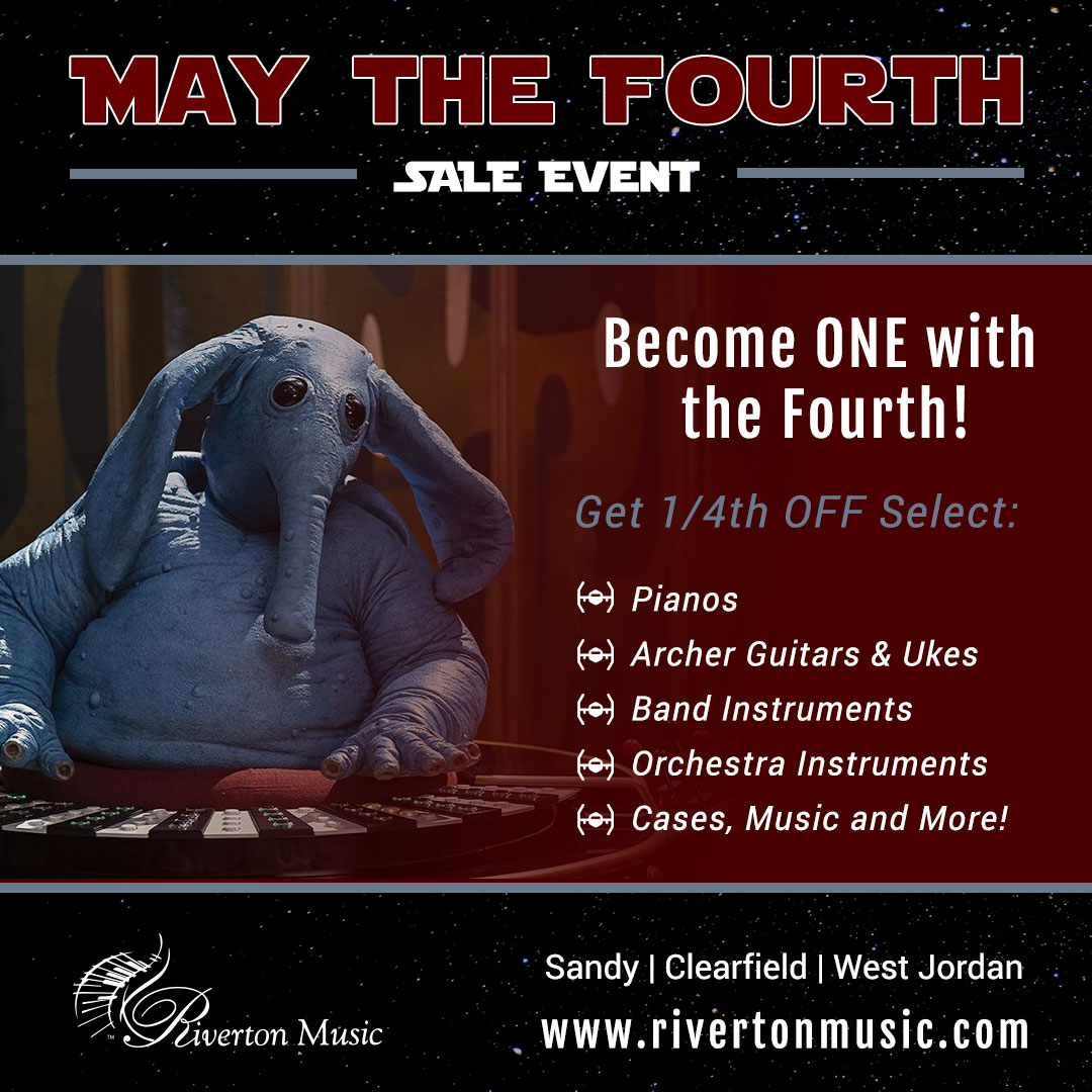 Here they come!  The benefits of The Fourth will flow through you this Saturday as we celebrate 'Star Wars Day'!   May the Fourth be with you!
#StarWars #StarWarsDay #RivertonMusic #Utah #UT #musicstore #sale #MayTheFourth #maythefourthbewithyou