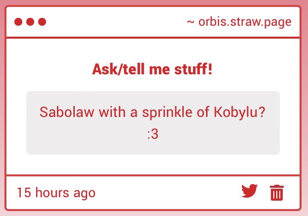 I think this accidently turned out as Kobylu with a sprinkle of sabolaw instead 😭