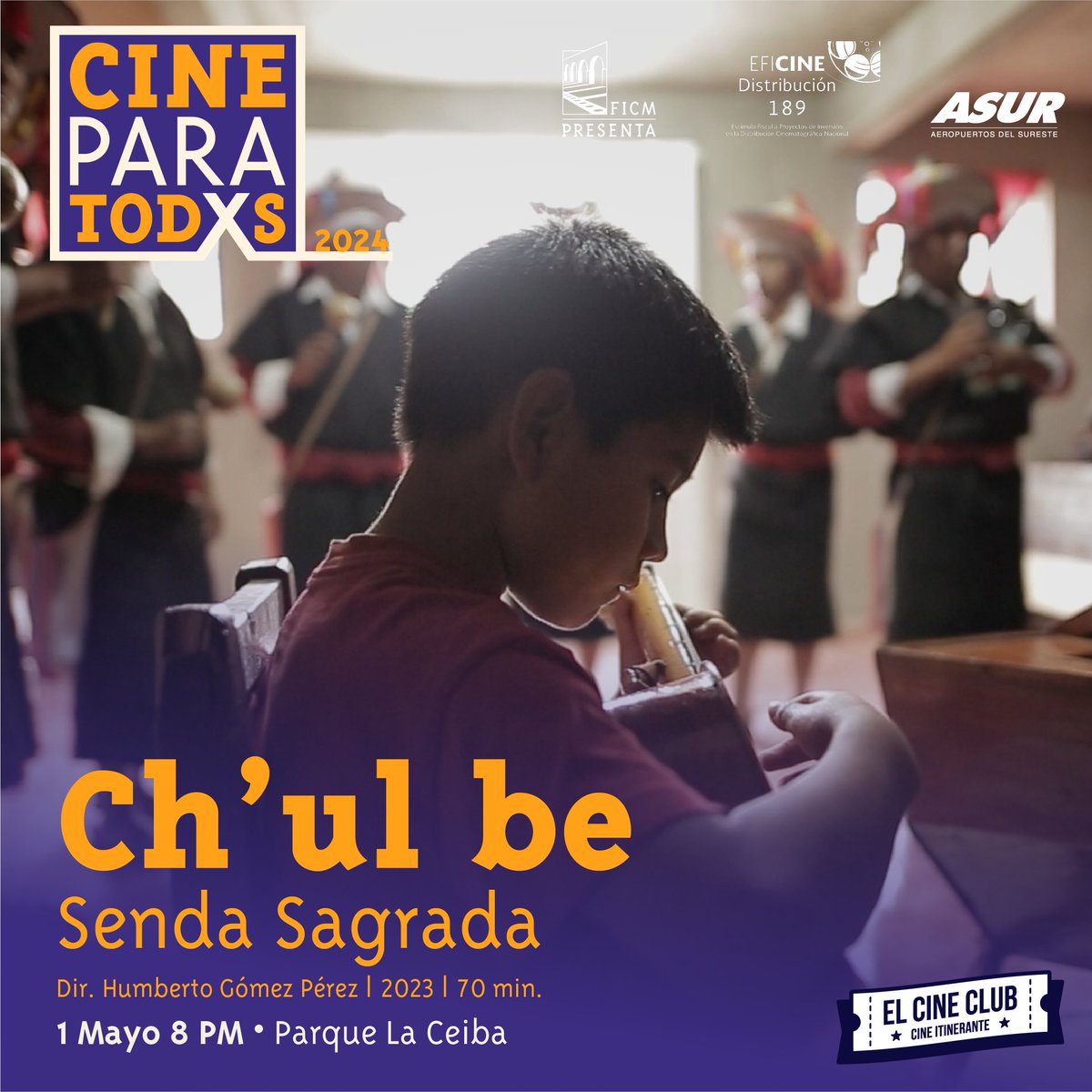 🎞️ Ch'ul be, senda sagrada Ciclo especial #CineParaTodxs del @FICM 📅 1 mayo 8 pm 🎟️ Entrada sin costo para ti (Previo registro indispensable / Cupo limitado). 👉 Descarga tu boleto solo si estas seguro de asistir.