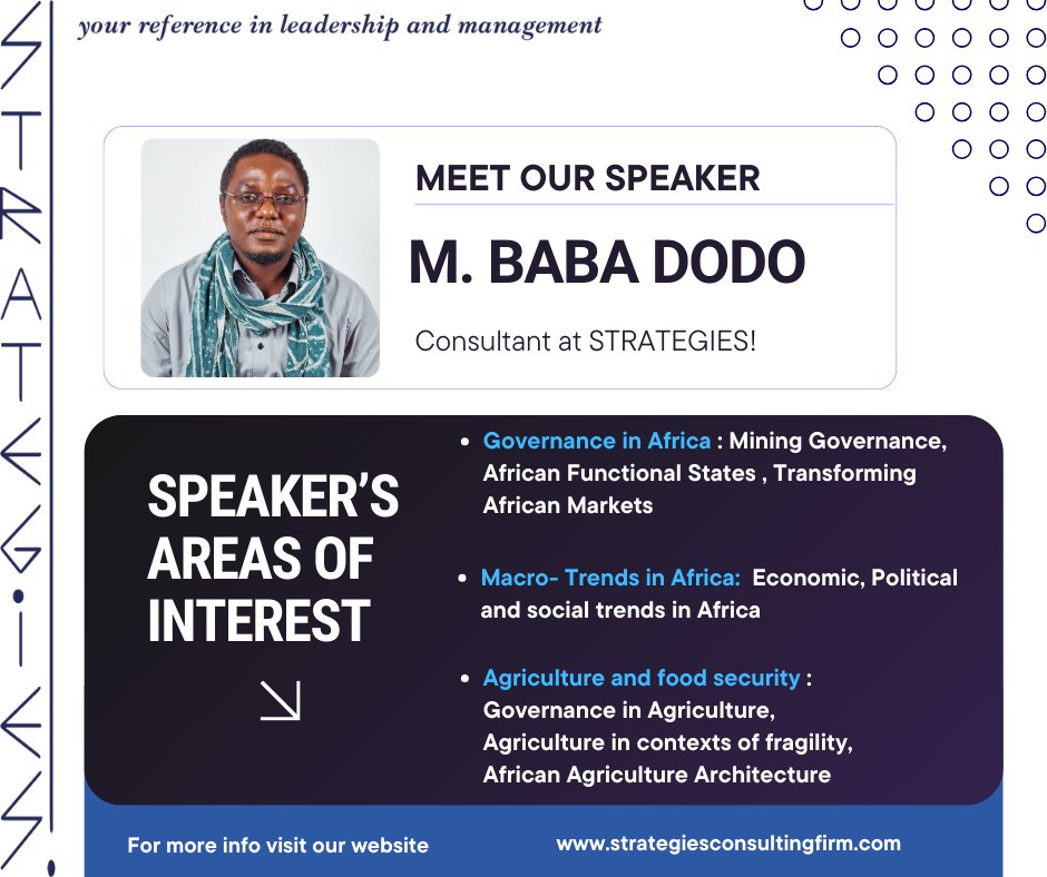 Introducing @dodobaba8 – our speaker Known for his focus on revolutionizing governance in Africa. His expertise spans from mining governance to creating sustainable markets. Discover Baba's unique insights and how he can inspire your audience: shorturl.at/pzFT4