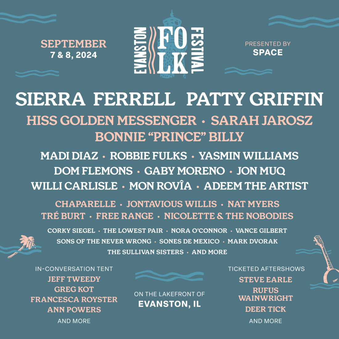 🎵A new music festival is coming to Evanston! Get excited for the first-ever Evanston Folk Festival, hosted by @evanstonspace, at Dawes Park's lakefront on Sept. 7 and 8. This festival will celebrate the rich folk music tradition. Check out the lineup: evanstonfolkfestival.com.