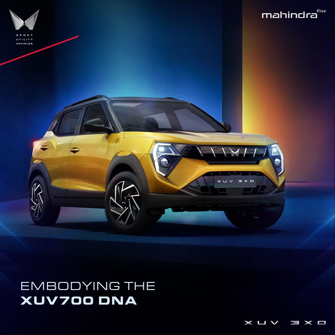 #MahindraXUV3XO looks very good, cues are genuinely resembling the big bro XUV700 ! 
@Mahindra_Auto @anandmahindra @MahindraXUV3XO

Huge update for the car with VFM variants ! 
Hopefully straight into the top 3 in the segment! 

Can't wait for BE.05 @BosePratap !