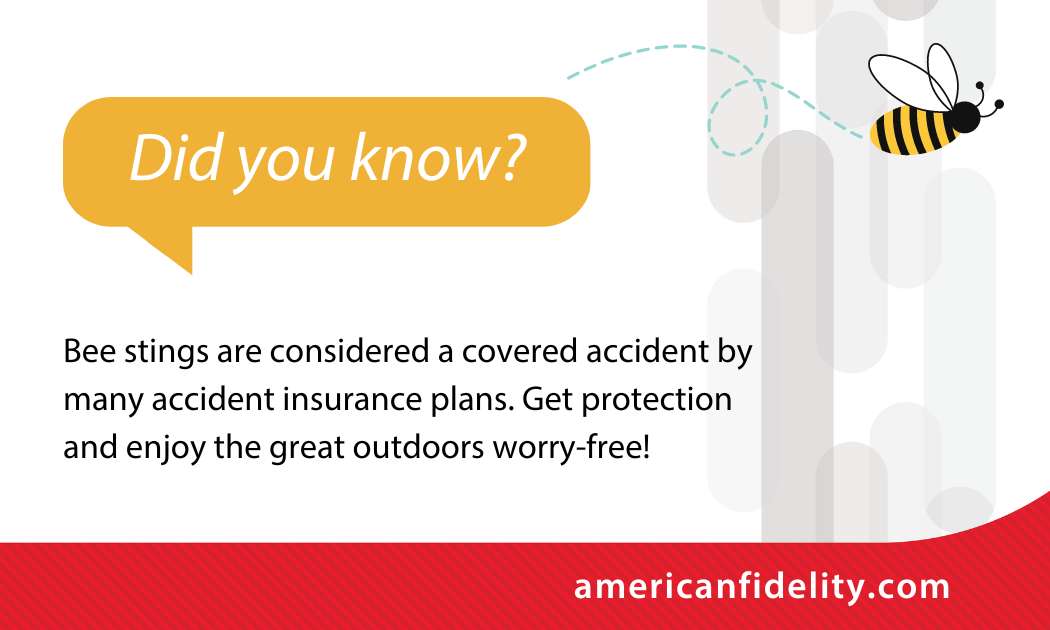 Don't let unexpected expenses sting you. Help protect yourself with Limited Benefit Accident Insurance while enjoying the great outdoors. For more information, visit americanfidelity.com/accident