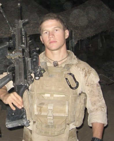 Kyle Carpenter before being wounded while deployed in Afghanistan.