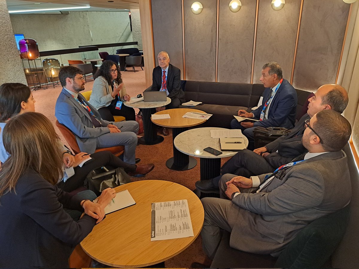 ITFsi's tweet photo. In the framework of the #NDMUN27, Lib MAC management delegation, together with ITF representatives, met with @theGICHD delegation. The main focus on the discussion was Lib MAC assessment report and upcoming GICHD's field visit to Libya. https://t.co/SnEM5E5nJi