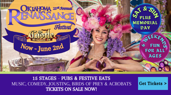 The Castle invites everyone to join the festivities of the Oklahoma Renaissance Festival! Step back into 1569 England to experience the royal quest for knighthood! This weekend’s theme is “Romance Weekend”. The Masque Ball will be held on Saturday Evening. okcastle.com