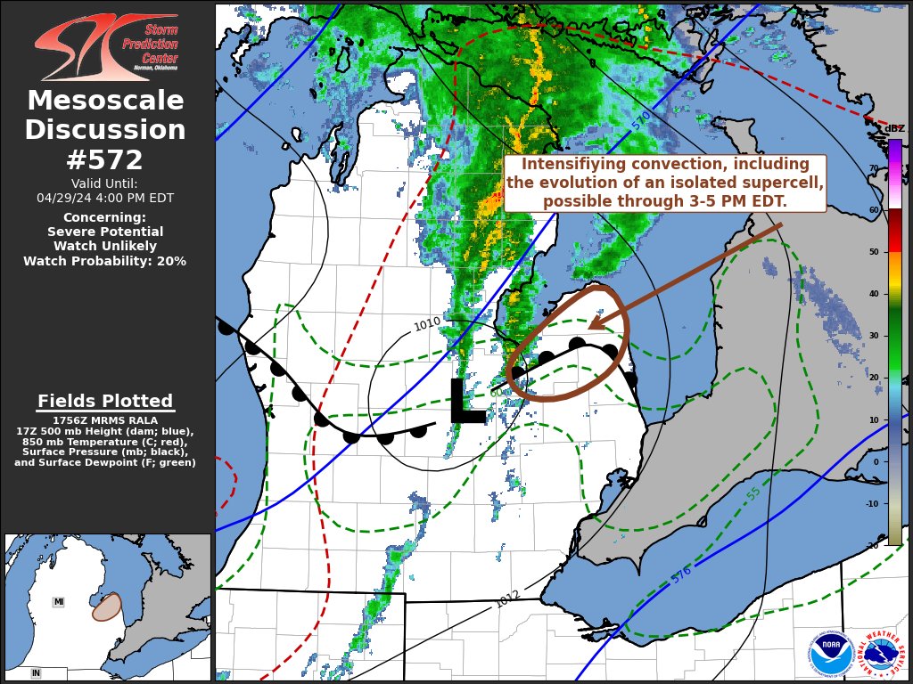 1:00pm CDT #SPC_MD 0572 , #miwx, spc.noaa.gov/products/md/md…