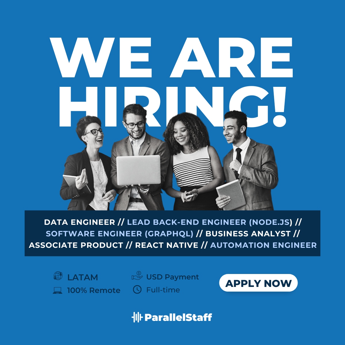 Ready to take your career to the next level? 🌟 Join Our Team! Check our open Jobs 👉 plus.parallelstaff.com/any/job-openin… #ITJobs #JobOpportunity #Developers #LATAM Stay connected with us! We are actively hiring and urge you to check out our website for excitin... parallelstaff.com/careers/