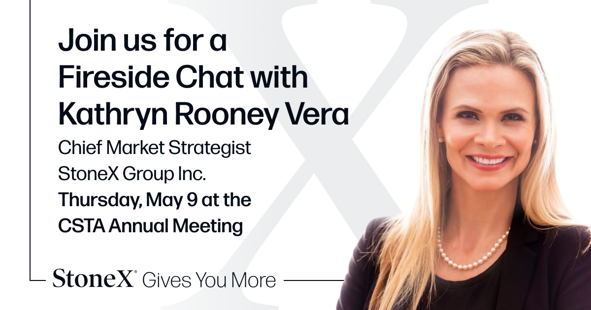 StoneX is a sponsor for the Carolina Security Traders Association Annual Conference in Charleston, SC. Join us May 8-10th at this educational event and hear from StoneX expert, @KRooneyVera, as she leads and engages the audience with a fireside chat. carolinassta.com