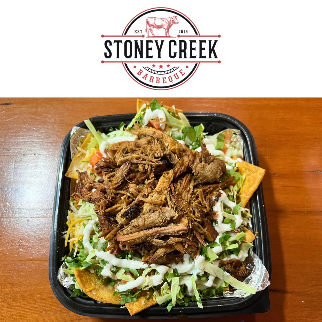 Come and try our delicious BBQ Nachos with your choice of meat! Choose from carne asada, tri-tip, brisket, pulled pork, or shredded chicken! 

#StoneyCreekBBQ
#StoneyCreek
#BBQ
#Porterville
#BBQNachos
#CarneAsada
#Brisket
#TriTip
#PulledPork
#ShreddedChicken
#PulledPorkNachos