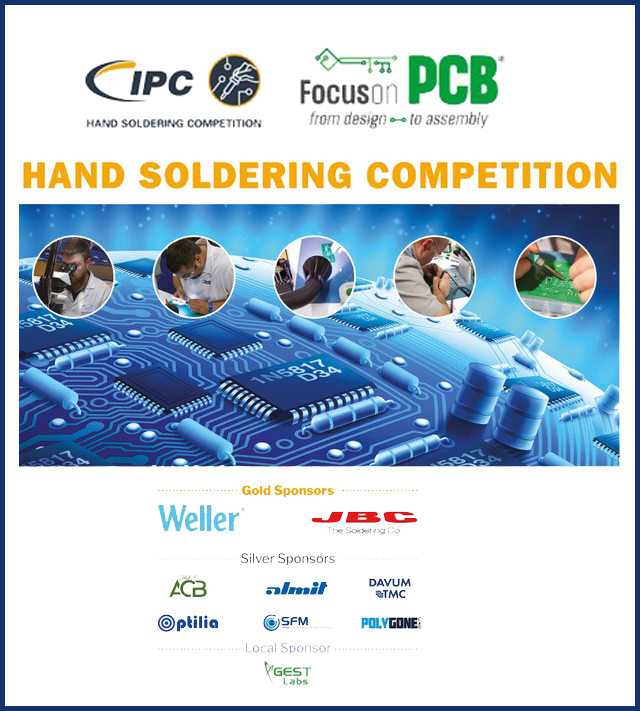 Visit Vicenza in May! The IPC #Handsoldering Competition returns to Italy at Focus on #PCB. 14-16 May, Vicenza, Italy. Bring your best #handsoldering skills to compete for the Italian national title. To register: hubs.li/Q02vmwv70