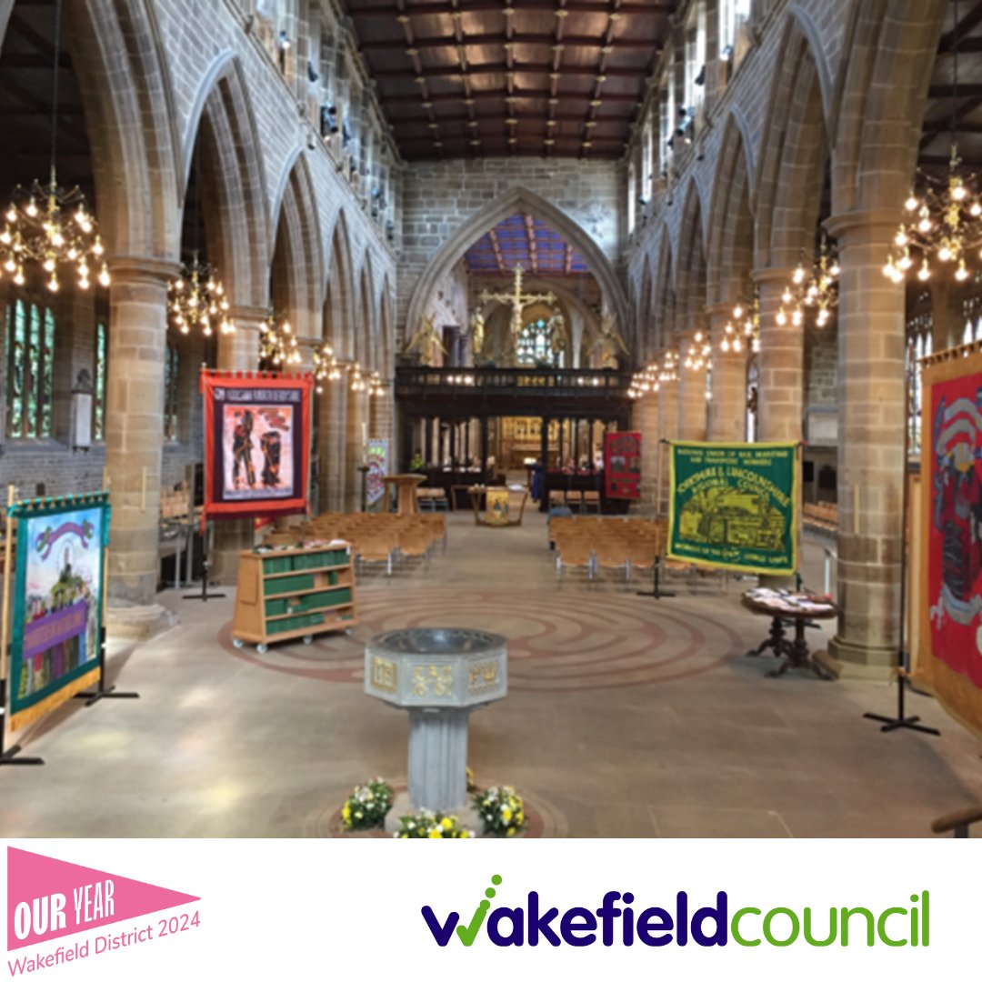 Wakefield Cathedral will be hosting an exhibition of historic and modern banners used by trade unions! 📅Mon 29 Apr- Sat 11 May ⏰9am-4pm 📍Wakefield Cathedral #minersstrike #history #wakefield @mywakefield @ouryear2024 @wfmuseums @ncmme @wakecathedral