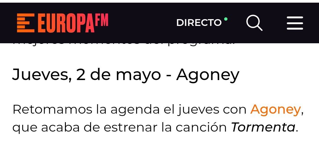 #AgoAgenda

📅 2/5, jueves 
📻 Invitado @CuerposEspecial @europa_fm
⌛ De 7 a 11

📅 7/5, martes
📻 Entrevista grabada en @DQABOMRadio con @FernandiscoOK
⌛ De 6 a 11