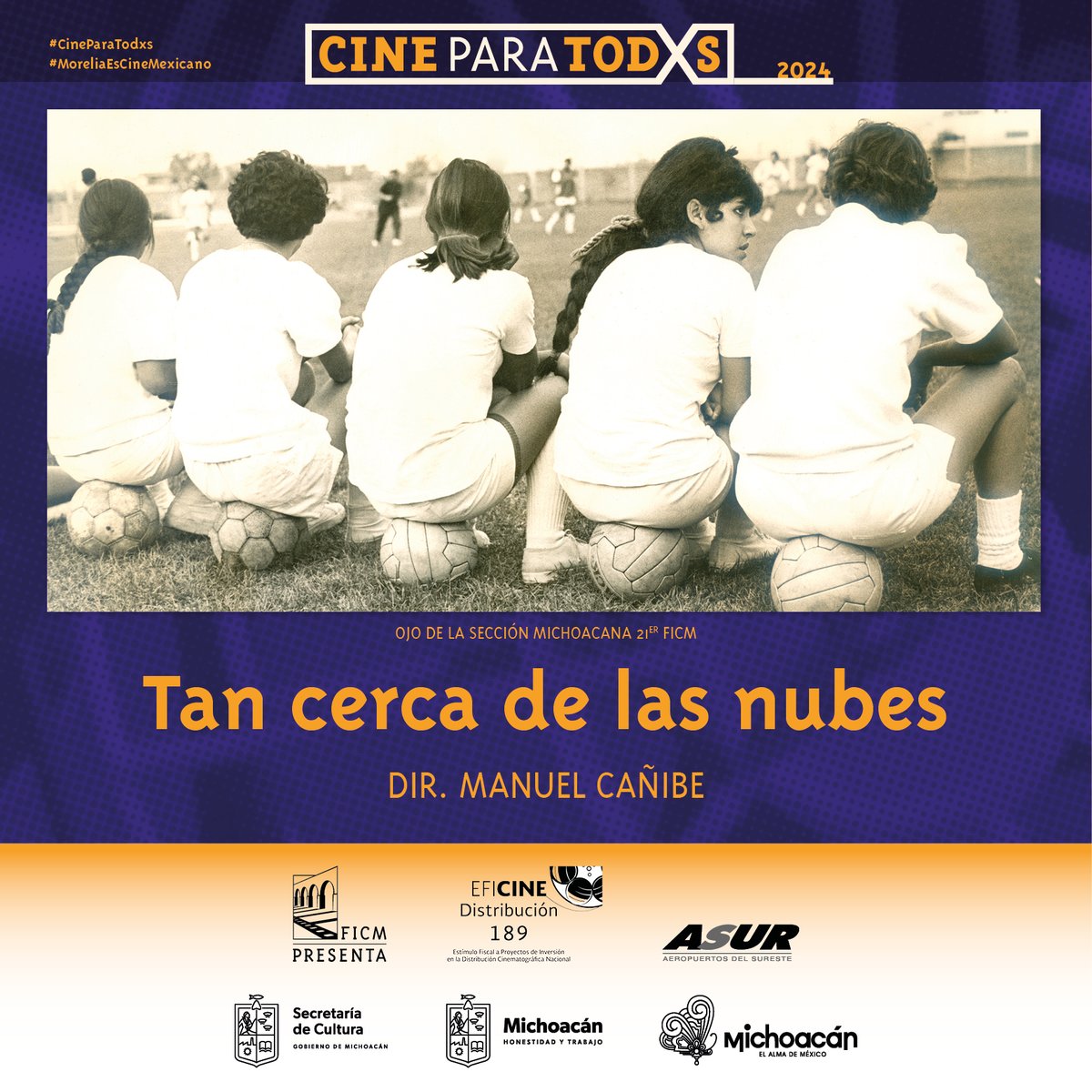 ¡Atención Morelia! Continúan las funciones de #CineParaTodxs en el @oficialtmm. Este 1 de mayo asiste a nuestro programa doble con MANTO DE GEMAS (4pm), de Natalia López, y TAN CERCA DE LAS NUBES (7pm), Manuel Cañibe. ¡Recoge tus boletos gratis en taquilla!