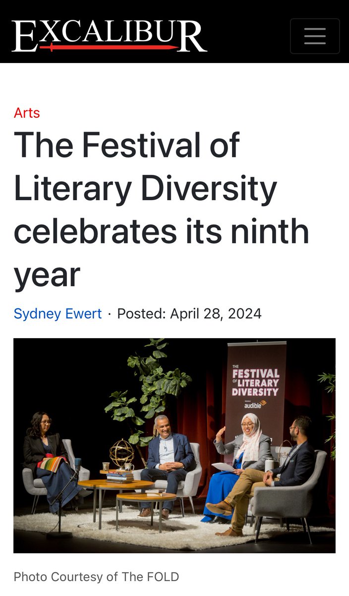 FOLD in the News 🗞️ Check out this article by @ExcaliburYU that features the festival, #FOLD2024 authors @farzanadoctor and Matteo L. Cerilli, as well as FOLD Executive Director @JaelRichardson! Read more at tinyurl.com/4km2ynvh