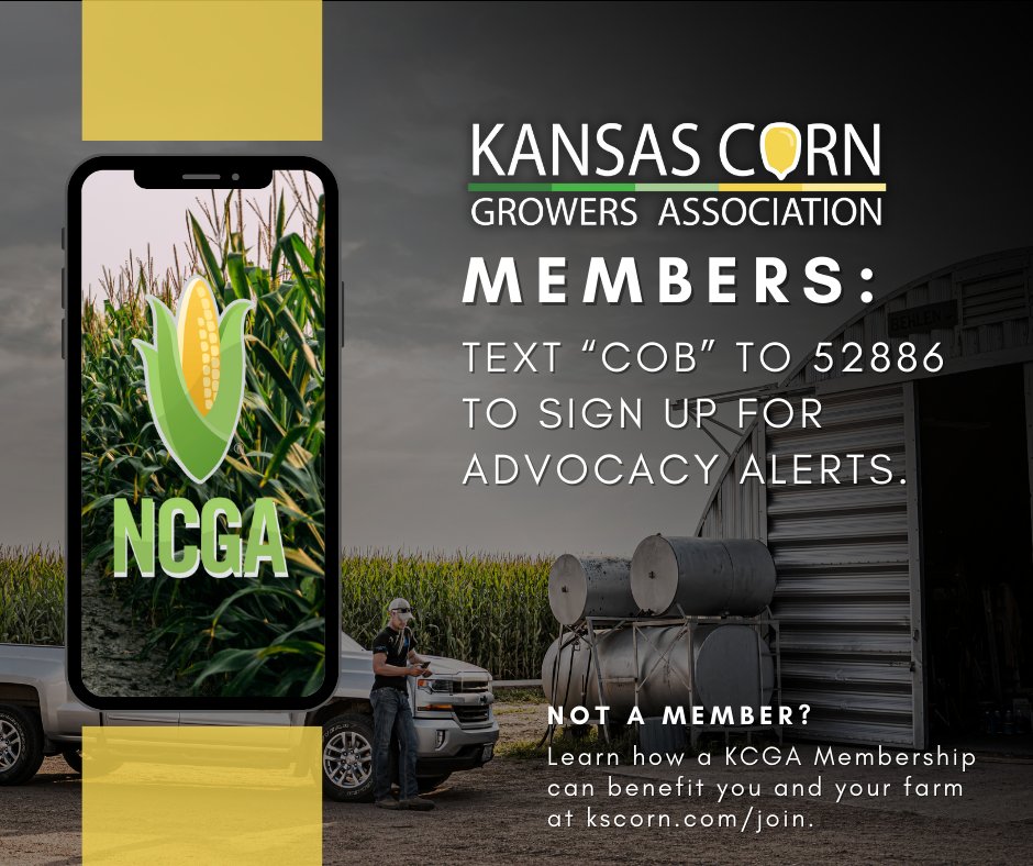 Be ready when you're called to action! Sign up for advocacy alerts so you can help share your story when we need it. Learn more about your KCGA membership at kscorn.com/join #kscorn #membership #corn #agpolicy