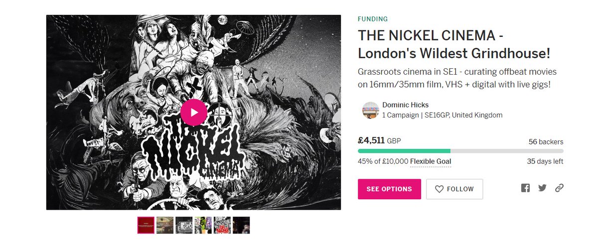 After hosting various pop-ups all over the capital - grindhouse has found a permanent home in SE1! Help @thenickelcinema resurrect grindhouse right in the heart of South London - Full details: bit.ly/3xT3TjX