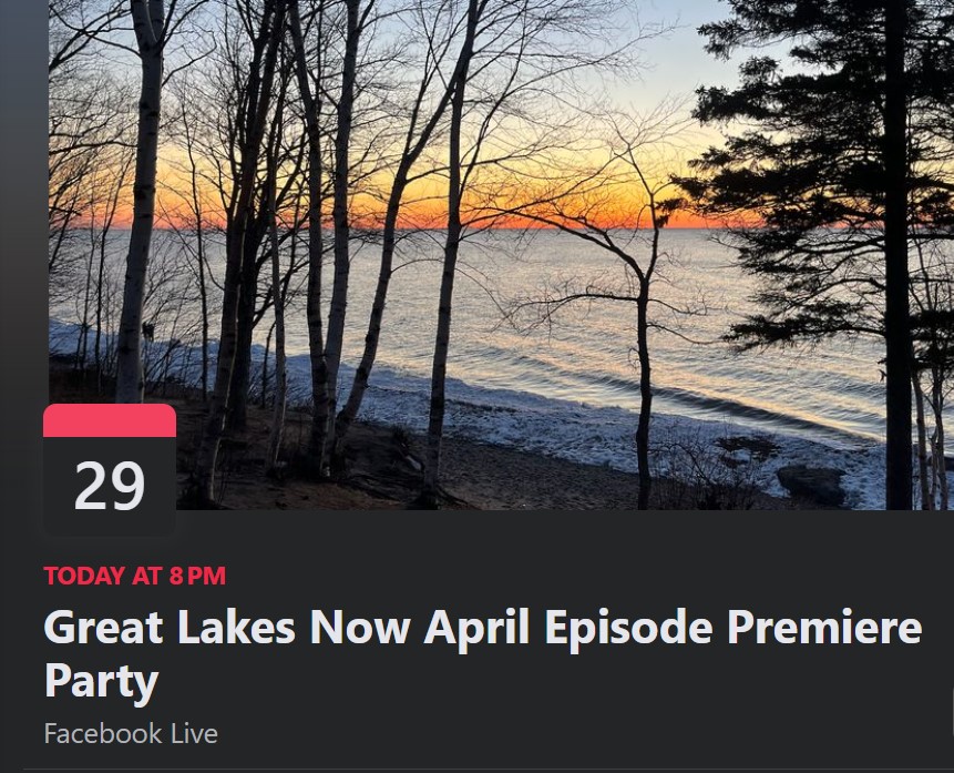 Join us for a LIVE Great Lakes Now Episode Premiere Party featuring a segment about Lake Superior's warming waters. Bring your questions! See you TONIGHT at 8 PM: fb.me/e/1nof3c5vC