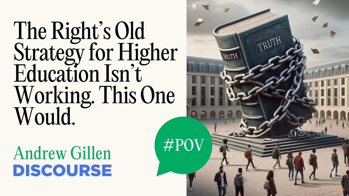 #POV Historically, the mission of higher education was to preserve, discover and disseminate the truth. Andrew Gillen says many colleges have abandoned this mission, instead seeking to promote social justice narratives. @Discourse_Mag @Gillen_Andrew_J ow.ly/R2yp50RqhVJ