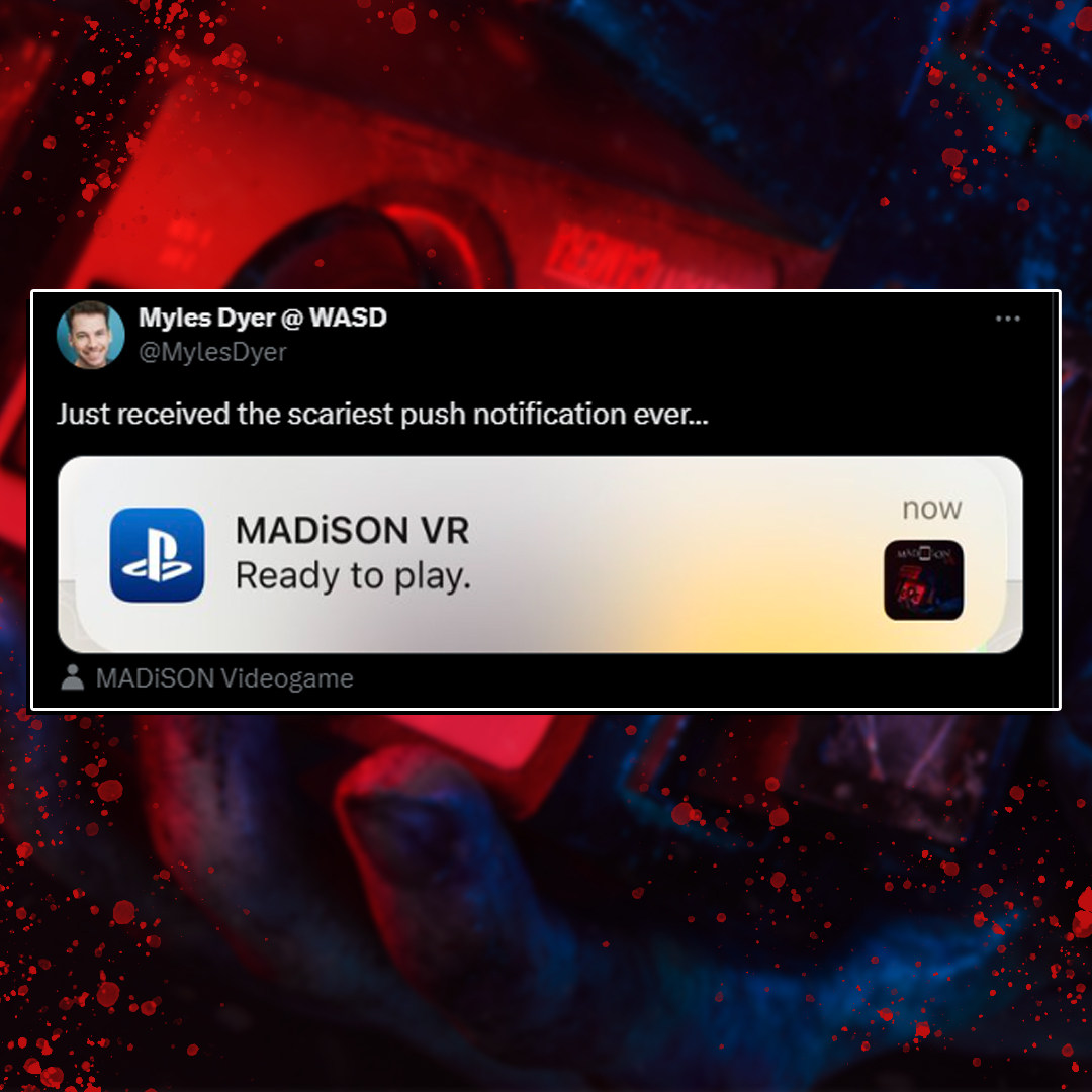The SCARiEST Notification you'll get all week...

#MADiSONVR launches on #PSVR2 & #PCVR This Thursday! (May 2nd)

NONE of you are ready to experience true VR Horror 😱

Wishlist here to stay notified! 👇
tinyurl.com/MADiSONVRPSVR2
tinyurl.com/MADiSONVRSteam

#Horror #VR #Gaming