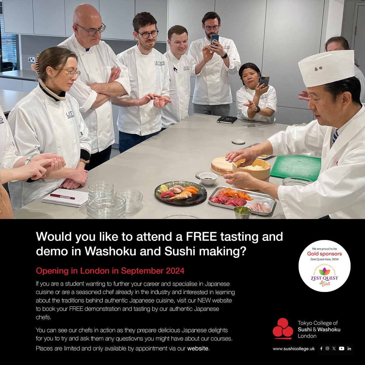 Have you heard about our free demo sessions? During the FREE sessions, the College’s chefs will demonstrate how to cook elements of this ever-growing and highly popular cuisine, and tastings are encouraged! #Sushi #Washoku #Japan #Food