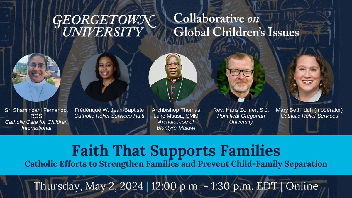 Join us this Thursday for a discussion on Catholic efforts to strengthen families and prevent child-family separation. This will be our final webinar of the Faith and the Family Forum. @CatholicRelief @ChangeCare4Kids @catholic_care @ABlantyre RSVP: bit.ly/3wgeJjo