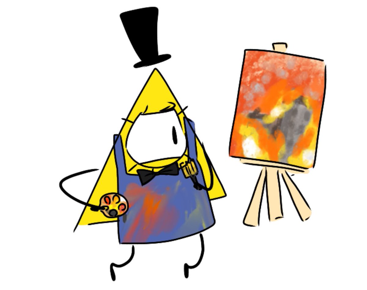 day 40 of doodling bill cipher every day until #thebookofbill comes out! △

she’s..painting? aww! what is that, a burning building? my talented little arsonist 🫀🔥

#gravityfalls #billcipher