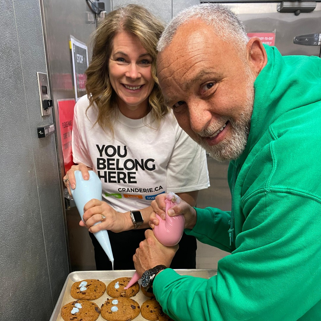 Grand Erie's senior leaders are checking in from @TimHortons, decorating #SmileCookies to support charities and community groups across Canada! 🍪 Did you know that you can see exactly where the proceeds are headed in your community? Find out here 👉 ow.ly/uoyl50RqPHH