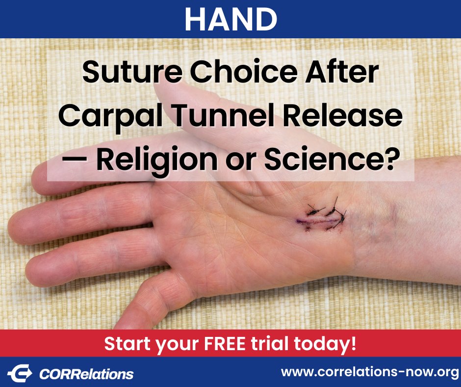 Science should always win, and patient preference can't be ignored ⬇️

ow.ly/ajyn50RqS7X

#HandSurgery #SutureChoice #CarpalTunnelRelease #Orthopaedics #OrthopaedicSurgery