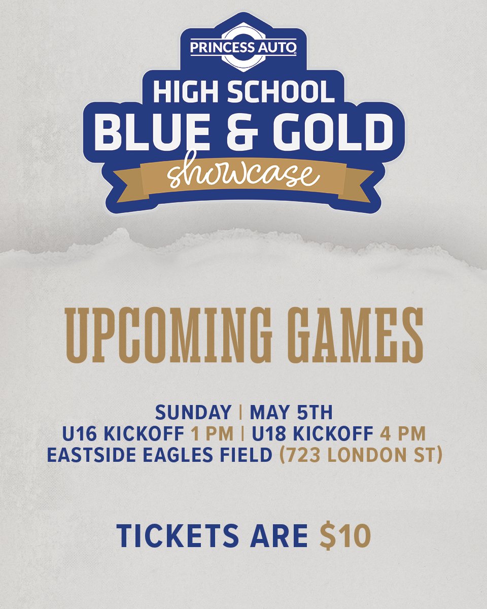 This year's High School Blue & Gold Showcase presented by @princessauto is coming up! Over 200 top high school football athletes will compete in all-star games across two age groups this Sunday. tickets » bit.ly/4bfI8ZV #ForTheW