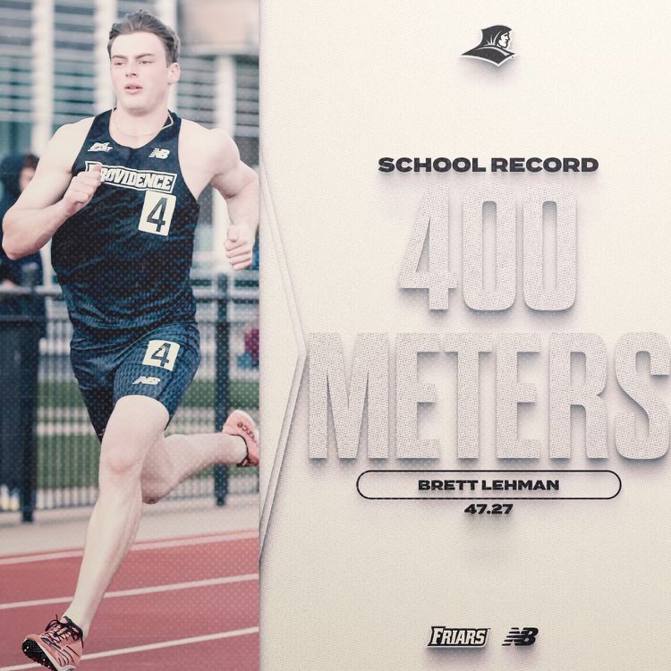 ❗️SCHOOL RECORDS❗️ A big shoutout to Nicole and Brett for breaking their own school records in their respective events this past weekend! Nicole is currently ranked 5th in the Big East for the 100 hurdles! Brett is currently ranked 2nd in the Big East for the 400! #gofriars