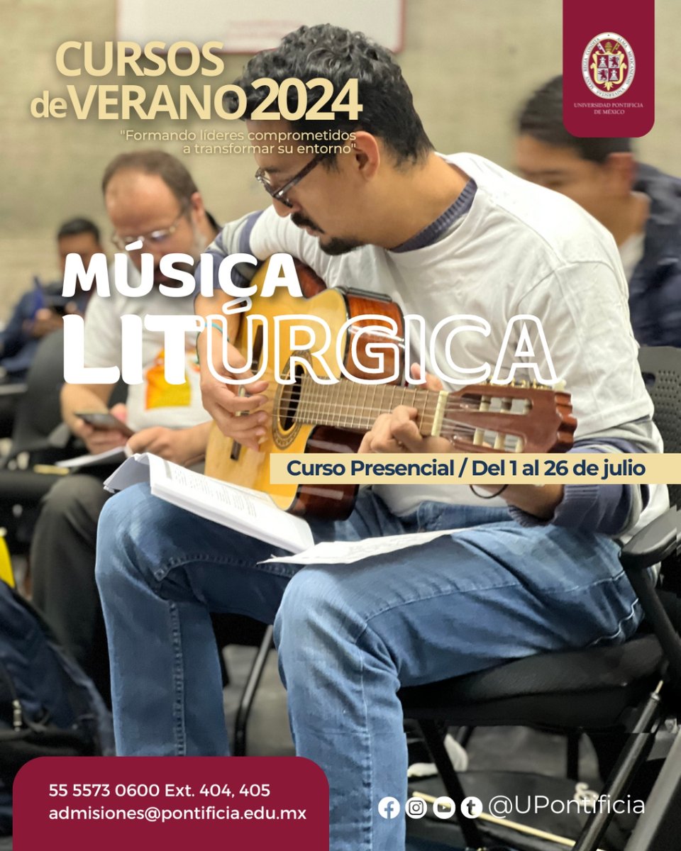 #VeranoUPM ¿Participas en un coro parroquial? ¿eres animador litúrgico? ¿te interesaría aprender más sobre el canto y la música en la celebración de la fe? Participa en este curso teórico-práctico. Últimos días con 20% de descuento👉🏻 i.mtr.cool/hgjhqyjvds (límite: 30 de abril)