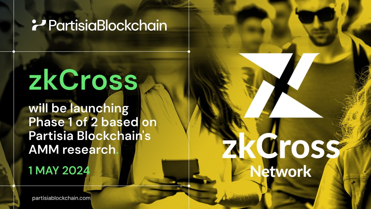 ⚡️ @zkCrossNetwork is revolutionizing the #DeFi ecosystem with the world's first #zk cross-chain decentralised exchange, launching May 1, 8PM UTC.

Based on #PartisiaBlockchain's scalable AMM research paper, zkCross Network will be launching phase 1 of their 2-phase approach…