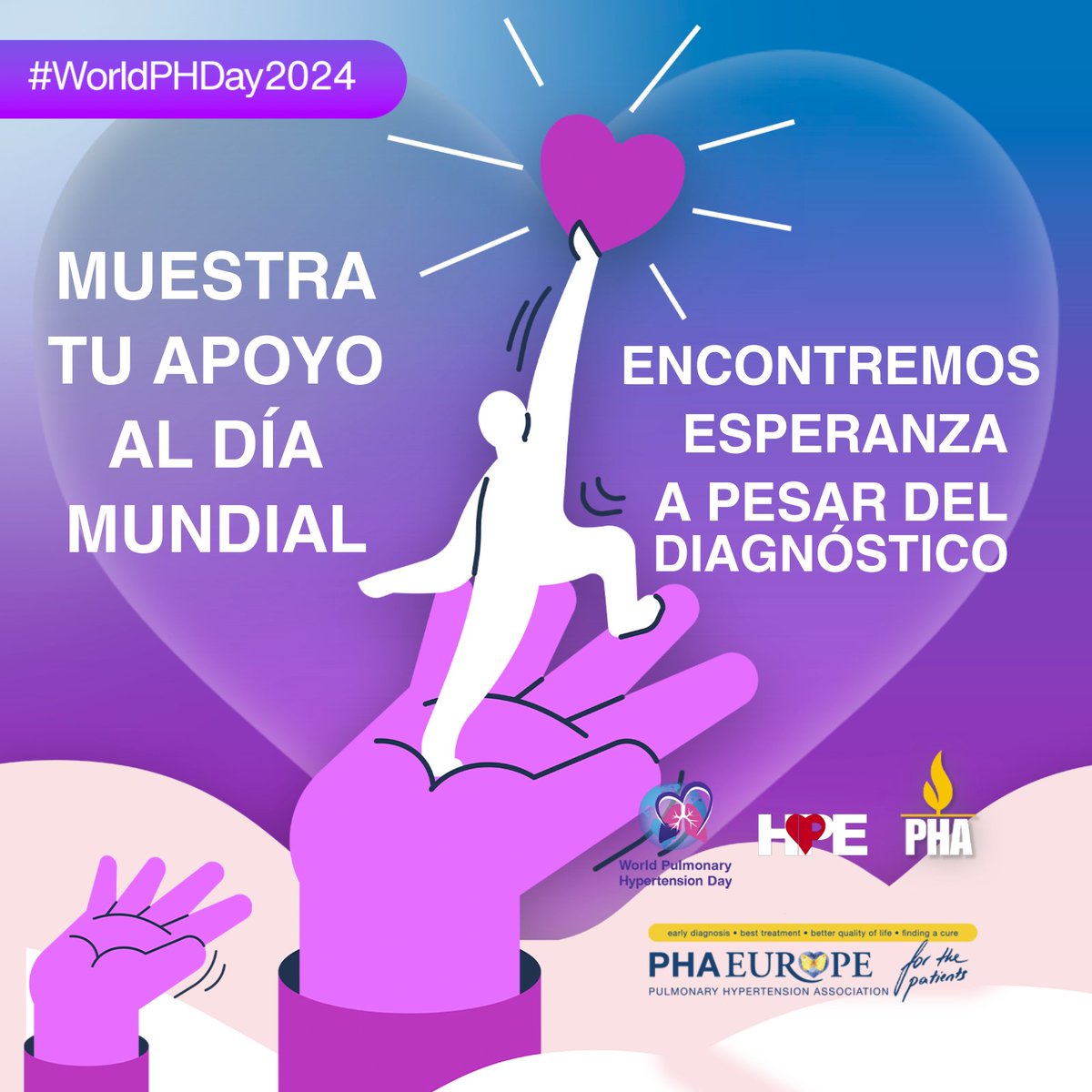 Únase a nosotros para mostrar su apoyo al Día Mundial de la Hipertensión Pulmonar. Juntos, ofrezcamos esperanza a las personas diagnosticadas con HP. 

worldphday.org

#WorldPHDay2024 #WeBreatheUnited #WPHD #HipertensiónPulmonar #hpe #PHAEurope