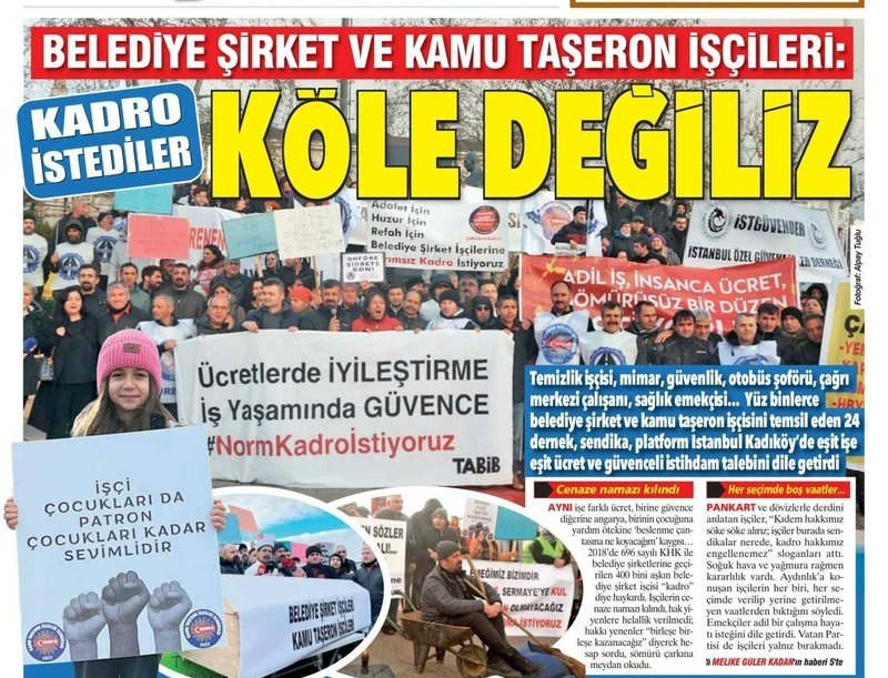 TaşeronKöleliğe SonVerin

Belediye şirket işçiliği köleliğine son verin.