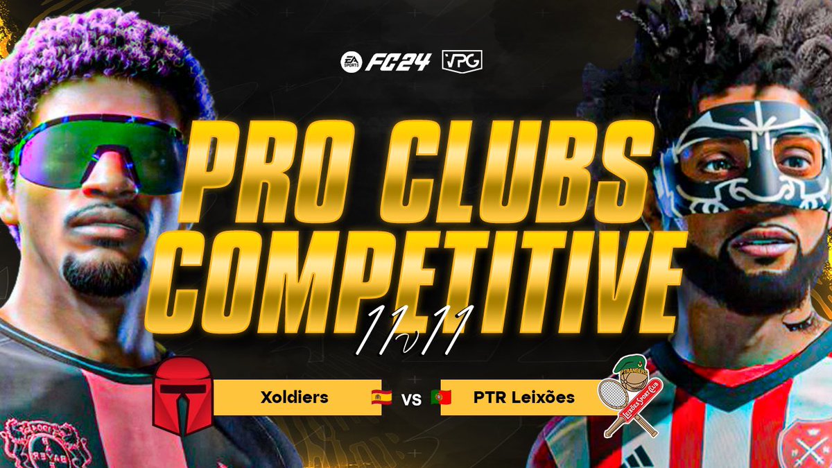 🔥 Competitive Pro Clubs 11v11 🏆 @VPGPremier ⚽️ @EASPORTSFC ℹ️ 20:45 UK Live 📺 🇪🇸 @XoldiersEsports 🇵🇹 @ptr_leixoessc 🎙️ Presented by @GeorgeOverton_ youtube.com/virtualprogami… 🦁 Let the games begin! 🇪🇸Xoldiers @izzenky @xlykano @th3wait @gutooo_12_ @r4ul_RDGZ…
