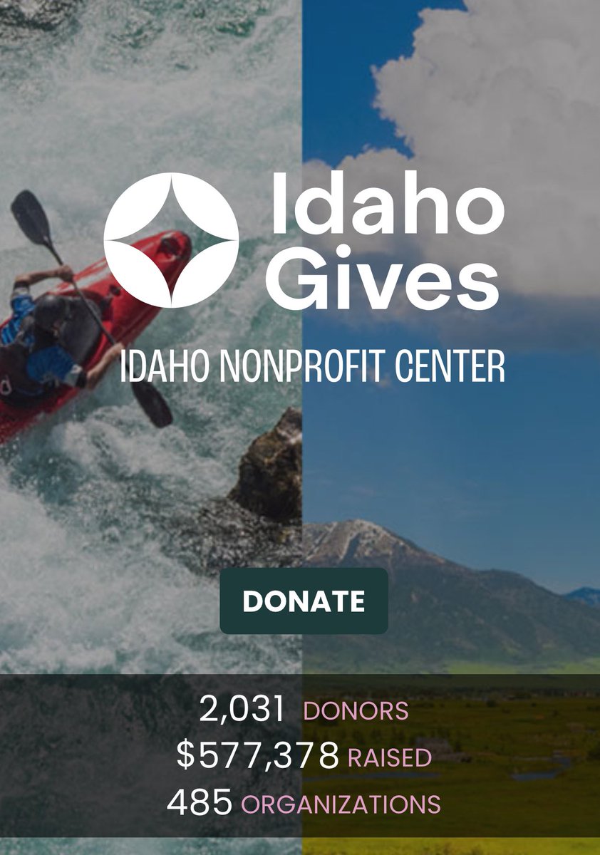 Look! @IdahoGives has surpassed the 500k mark! Donate to your favorite nonprofits from your phone! idahogives.org 💚 #idahogives