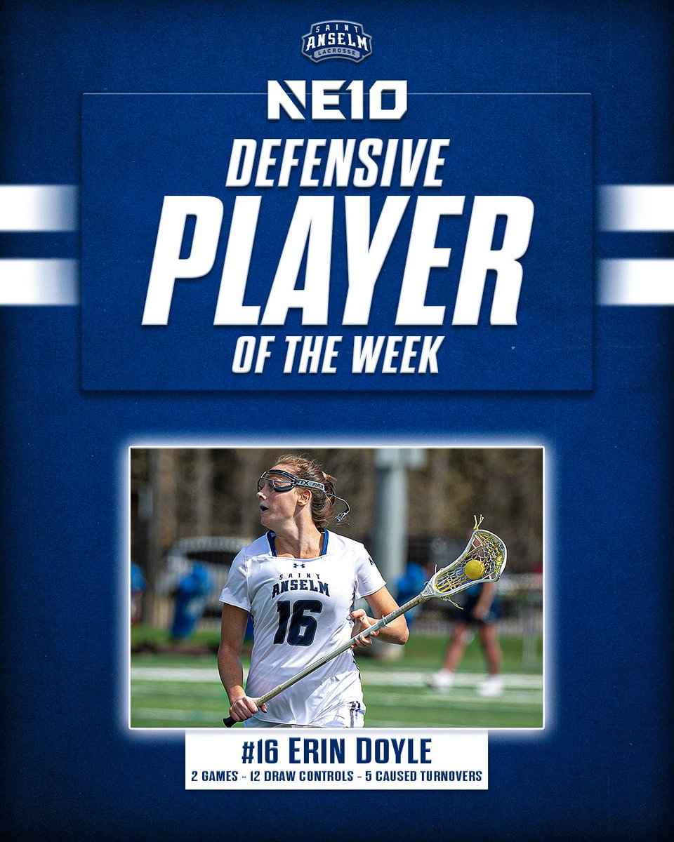 STAHawksWLax's tweet photo. Congratulations to Erin Doyle on being named the NE10’s Defensive Player of the Week! 🤩🥍 

📰: https://t.co/STv3QNeg0y

#HawksSoarHigher https://t.co/B6UAesJ1JK