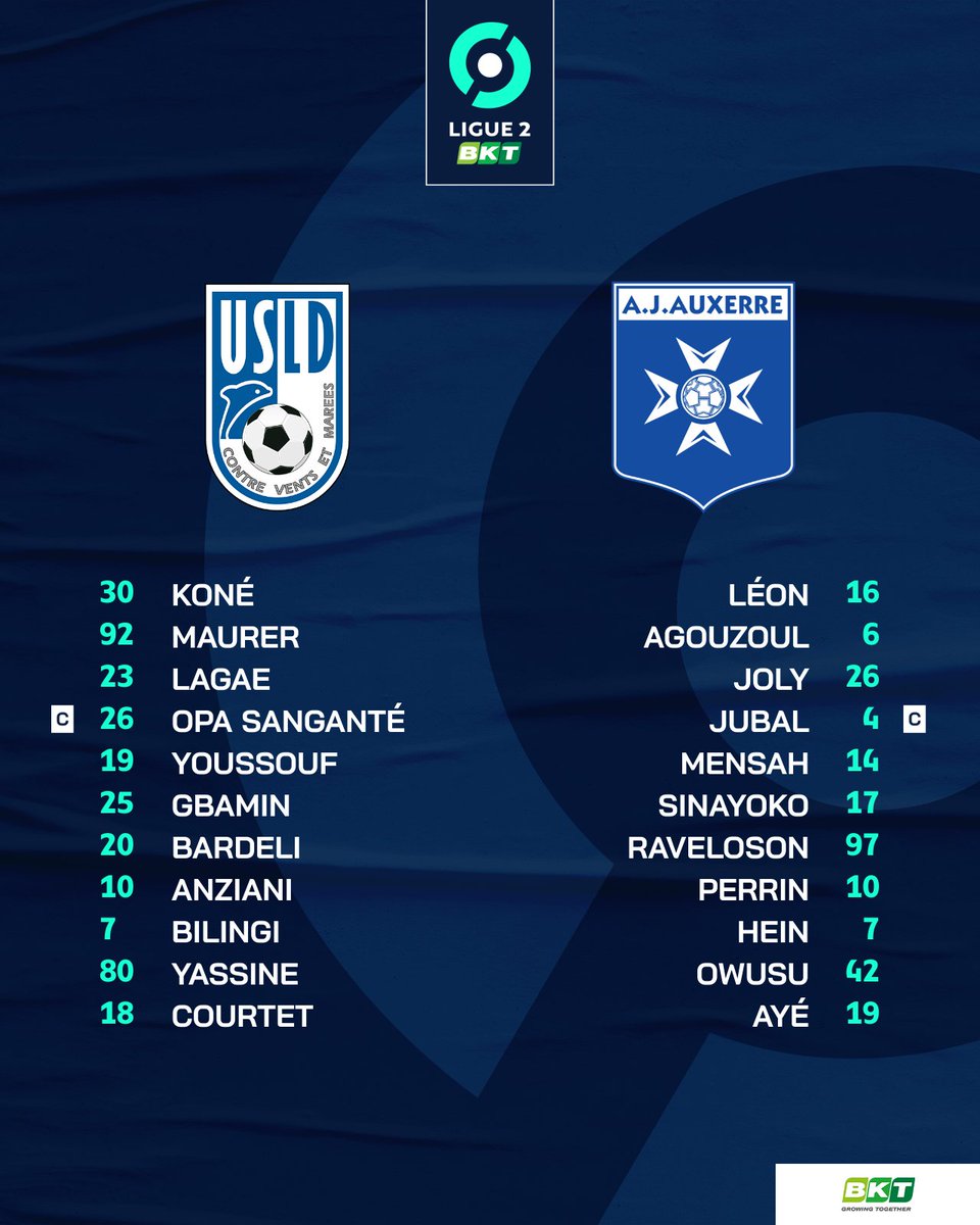 📝 Les compos de cette dernière journée ! Quel joueur pourrait faire la différence ce soir... dans votre équipe @MonPetitGazon 🐐😉 ? #USLDAJA