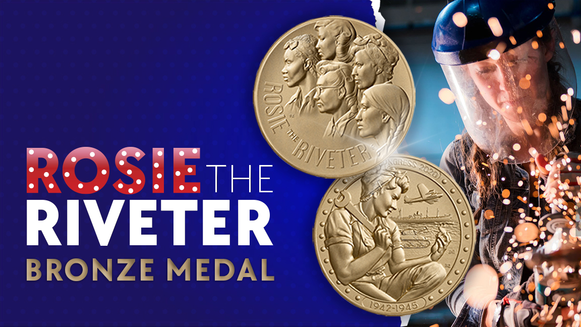 #RosieTheRiveter - A symbol of women’s strength in WWII. Her legacy lives on in real-life Rosie’s honored in a CGM Ceremony, and women they continue to inspire. Available now, a bronze replica to gift to a person who inspires you. #WeCanDoIt bit.ly/3vW2OaD