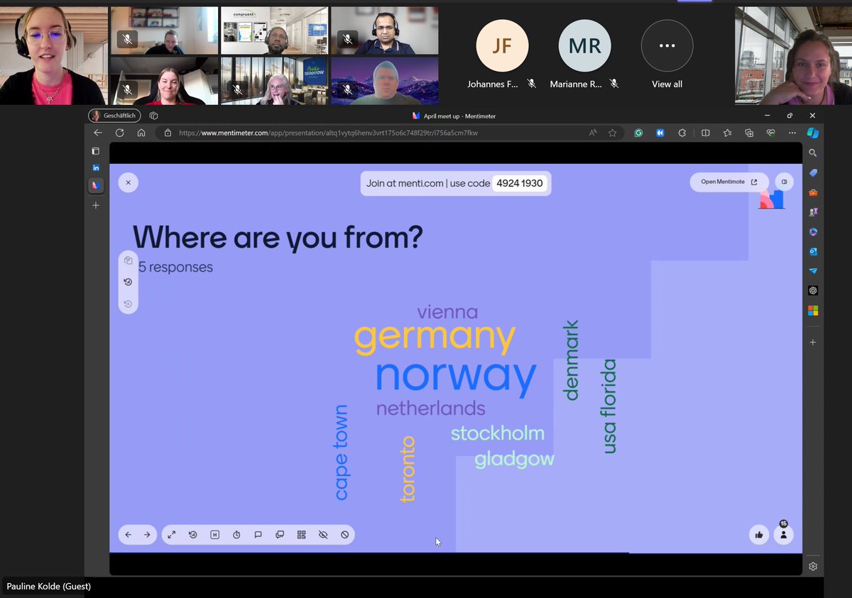 Pauline Kolde spicing up the April edition of the #customerexperience user group tonight with a lovely and fun warm up to help everyone get to know each other. Join us now. 🤩

#powerplatform