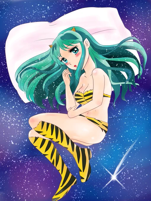 #昭和の日だから昭和のキャラクター貼る ちょっと出遅れてしまいましたが好きキャラファンアート始める以前に描いた昭和の好きキャラファンアートですエルちゃん、優ちゃんマミちゃん、昭和のラムちゃん、アトム 